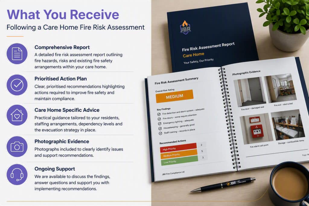 Following a Care Home Fire Risk Assessment, You will receive.
